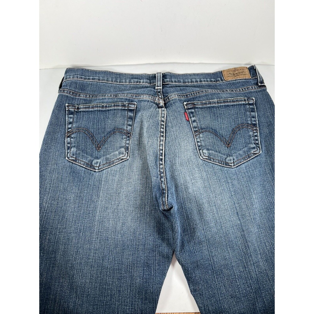 Levis 515 Bootcut Jeans Womens 14 M Blue Stretch Denim Broken In Faded 29 Inseam
